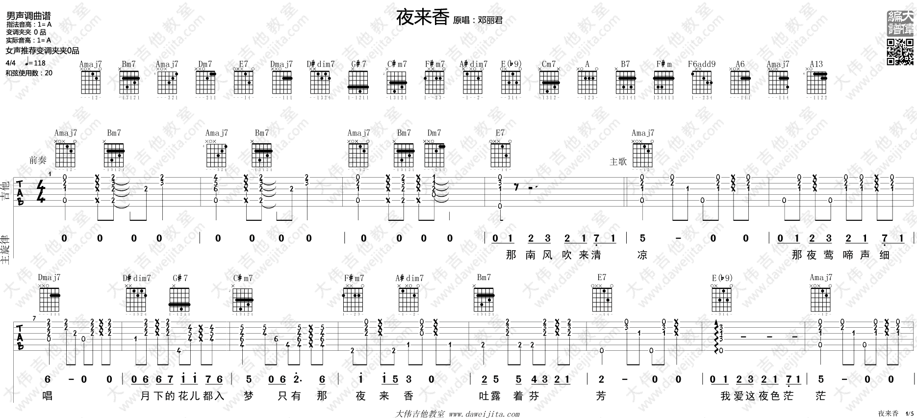 《夜来香》弹唱_邓丽君