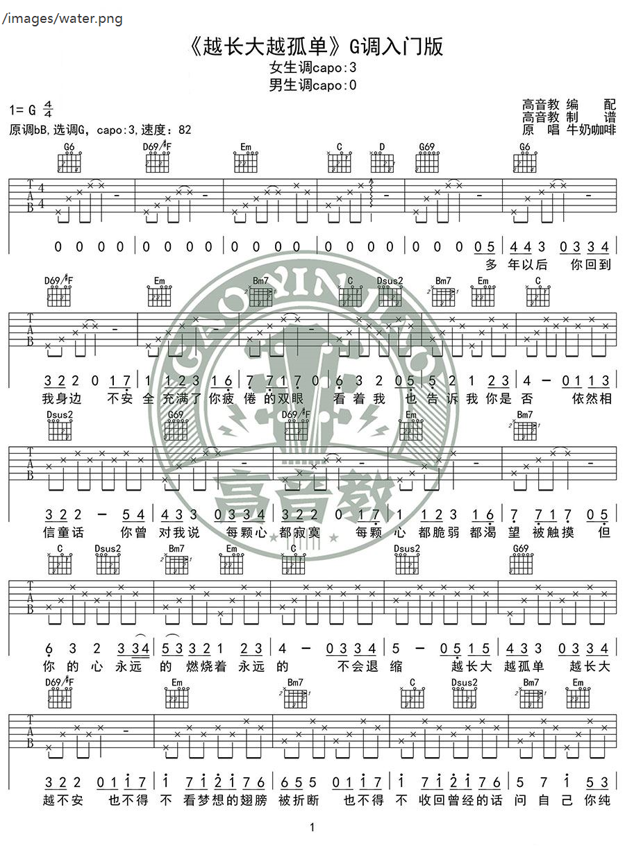 《越长大越孤单》弹唱_牛奶咖啡