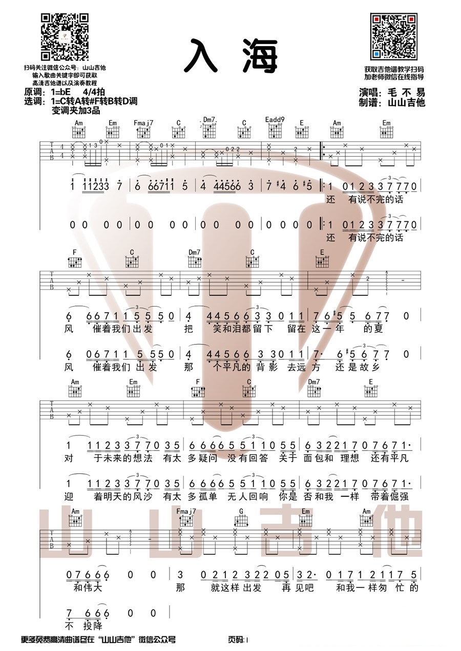 《入海》弹唱_毛不易