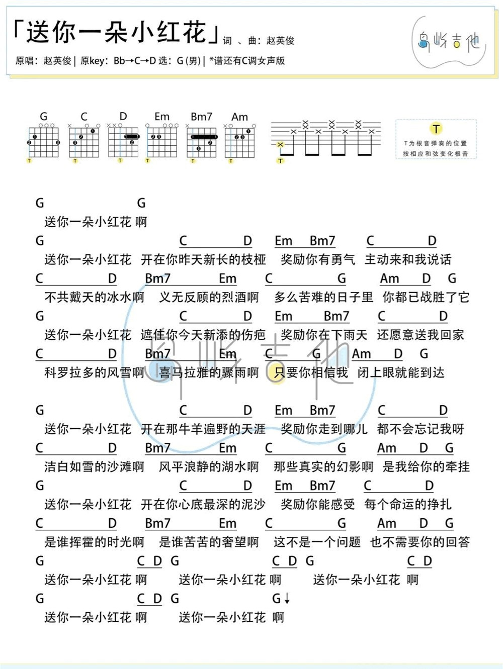 《送你一朵小红花》弹唱_赵英俊