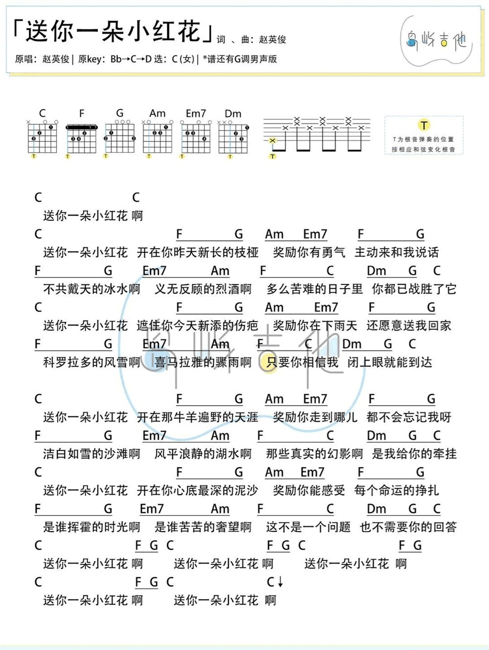 《送你一朵小红花》弹唱_赵英俊