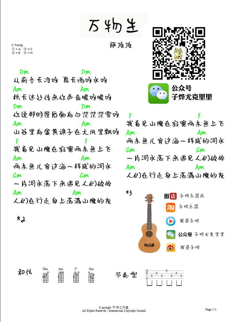 《万物生》弹唱_萨顶顶
