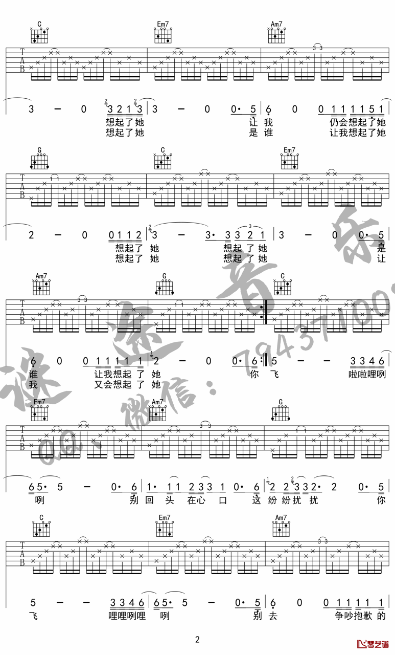 《想起了她》弹唱_李志